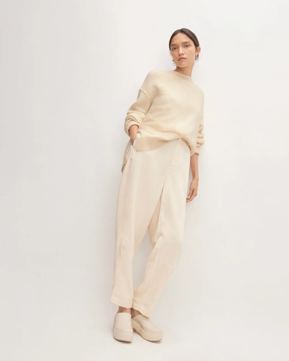 The Alpaca Polka Dot Oversized Crew | Snow / Canvas Polka Dot - Image 3
