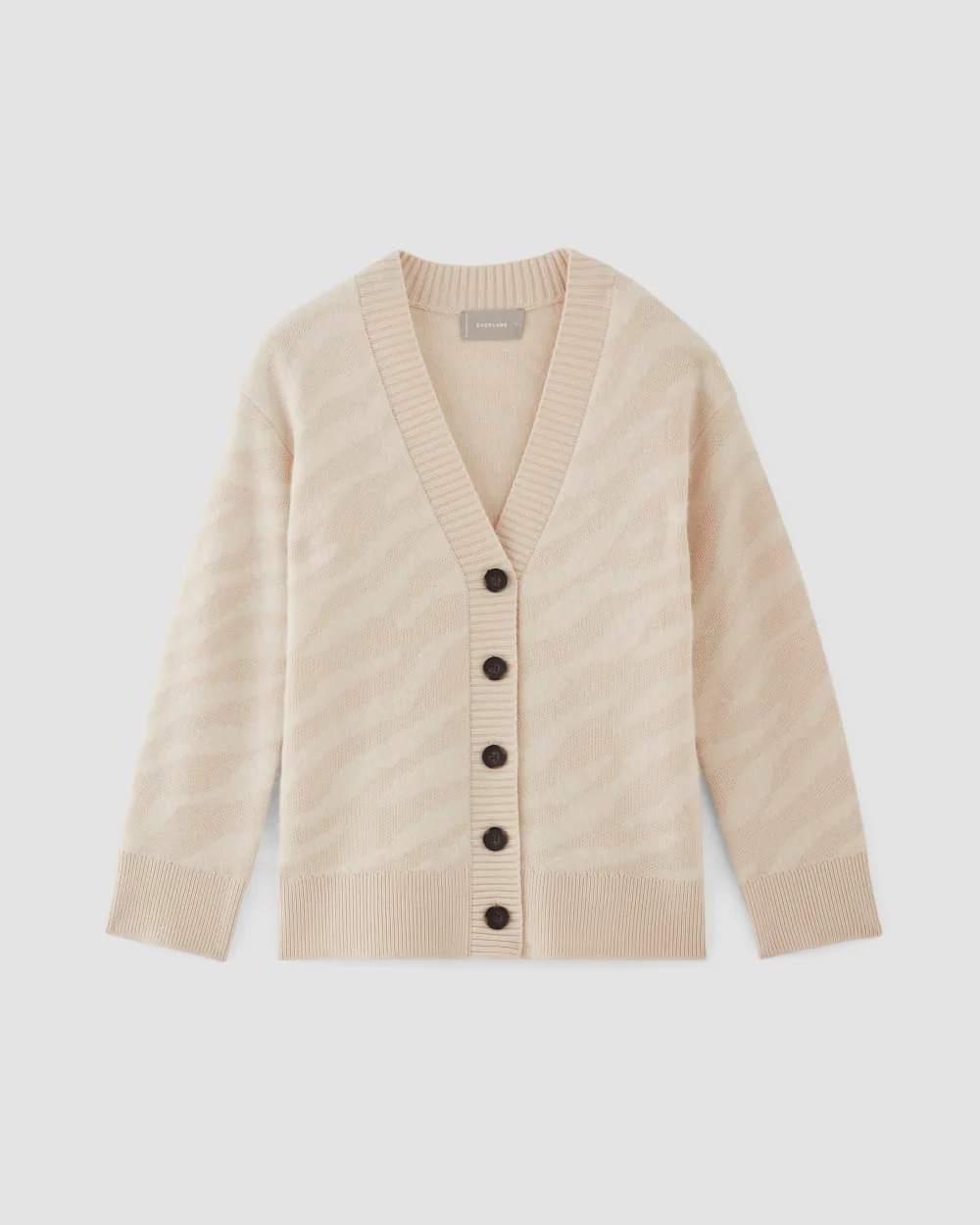 The Alpaca Tiger Jacquard Cardigan | Canvas / Snow - Image 2