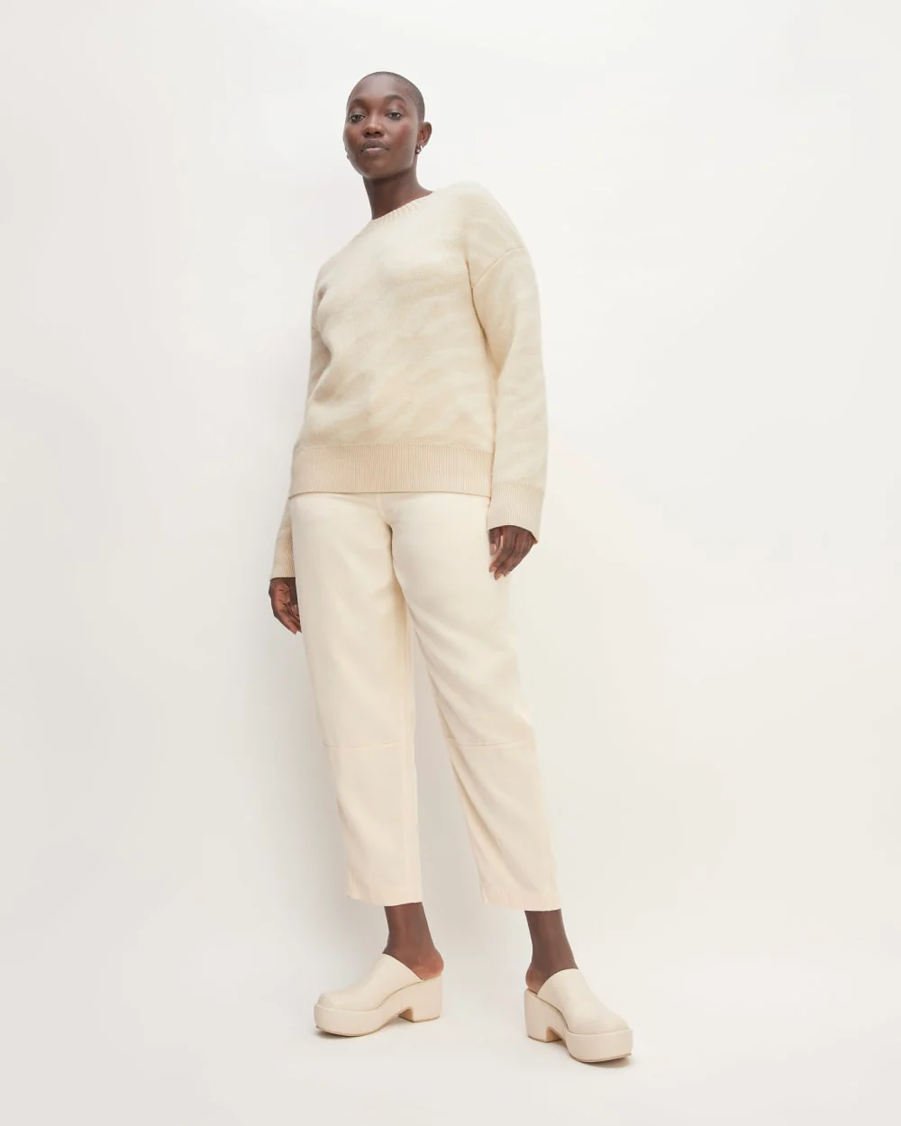 The Alpaca Tiger Jacquard Crewneck | Canvas / Snow - Image 3