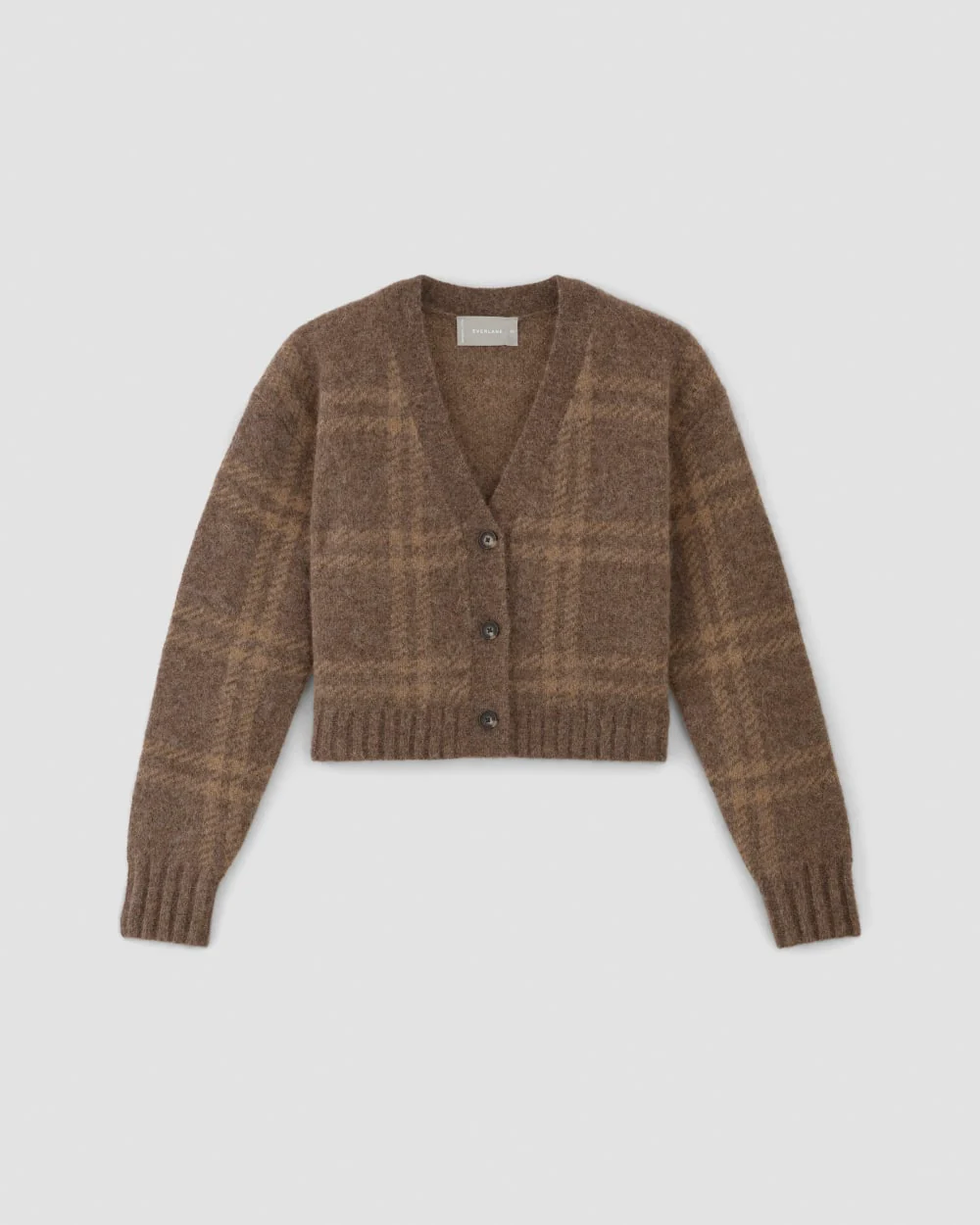 The Alpaca V-Neck Cropped Cardigan | Cocoa / Tiger's Eye - Image 2