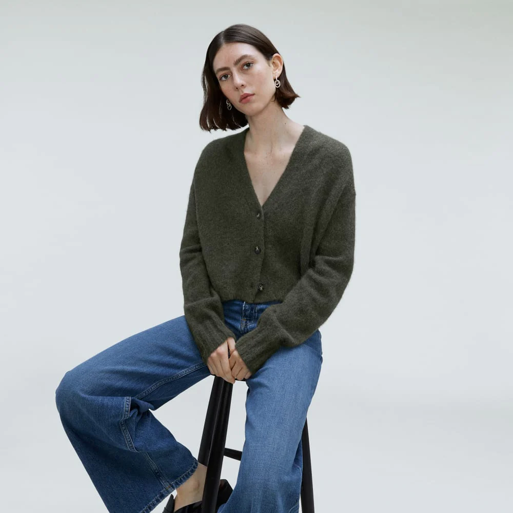 The Alpaca V-Neck Cropped Cardigan | Kambaba - Image 5