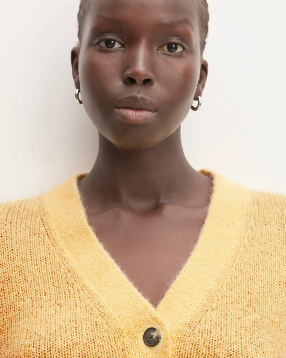 The Alpaca V-Neck Cropped Cardigan | Raffia - Image 4