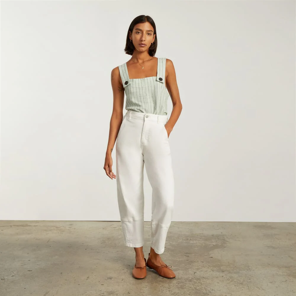 The Apron Linen Tank | Seafoam Pinstripe - Image 4