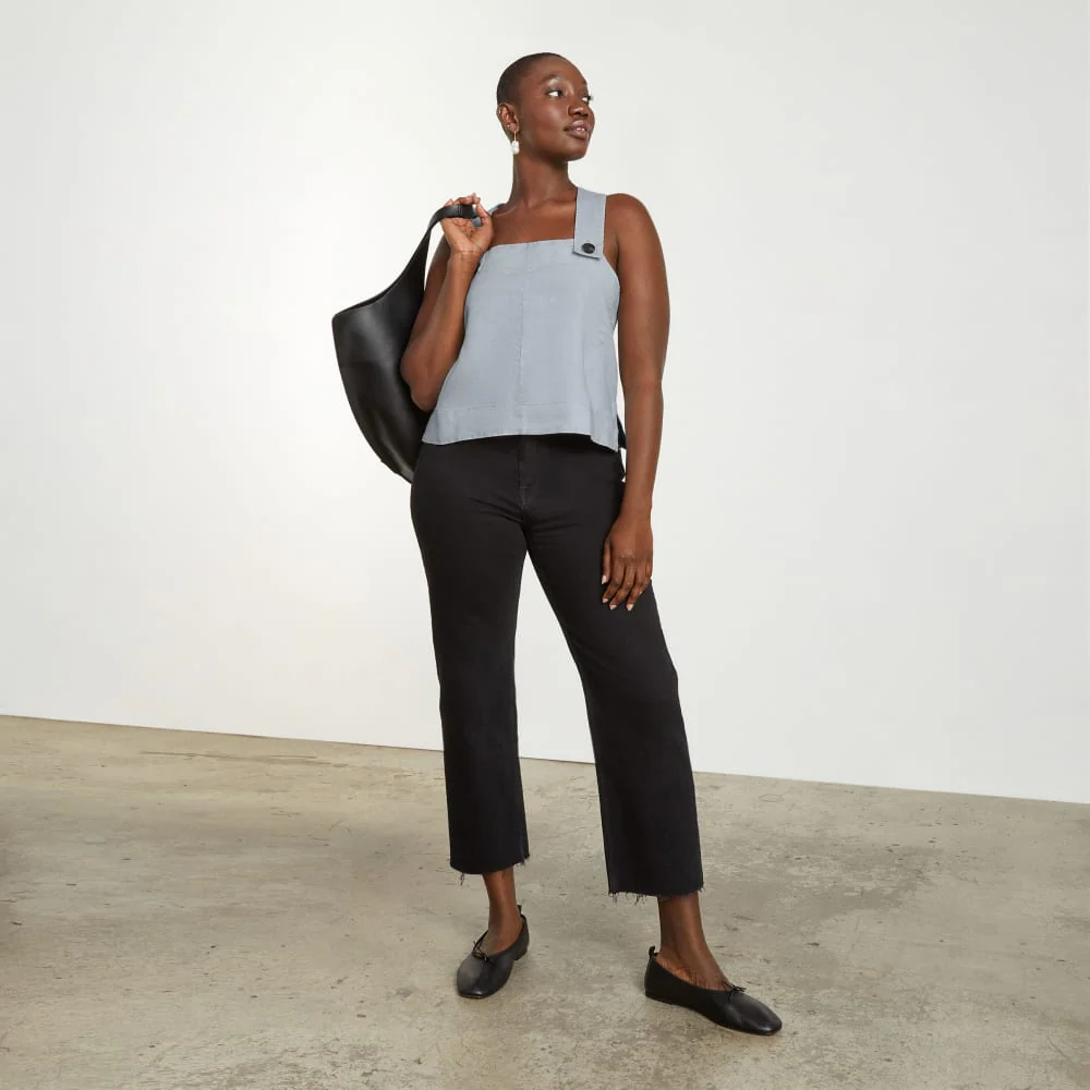 The Apron Linen Tank | Sky - Image 4