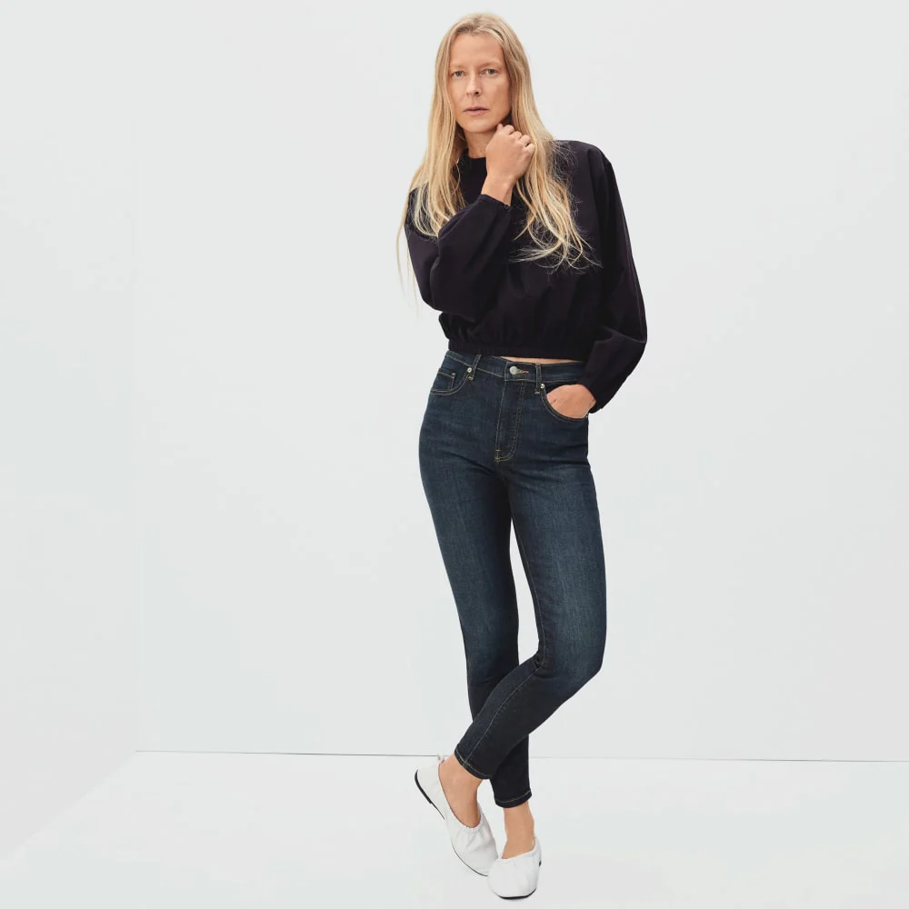 The Authentic Stretch High-Rise Skinny | Deep Indigo | 28.5" Inseam - Image 3