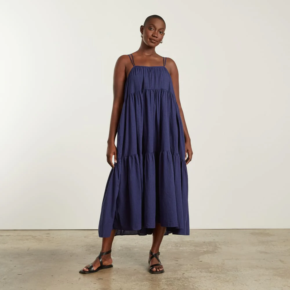 The Billow Tiered Maxi Dress | Navy - Image 2