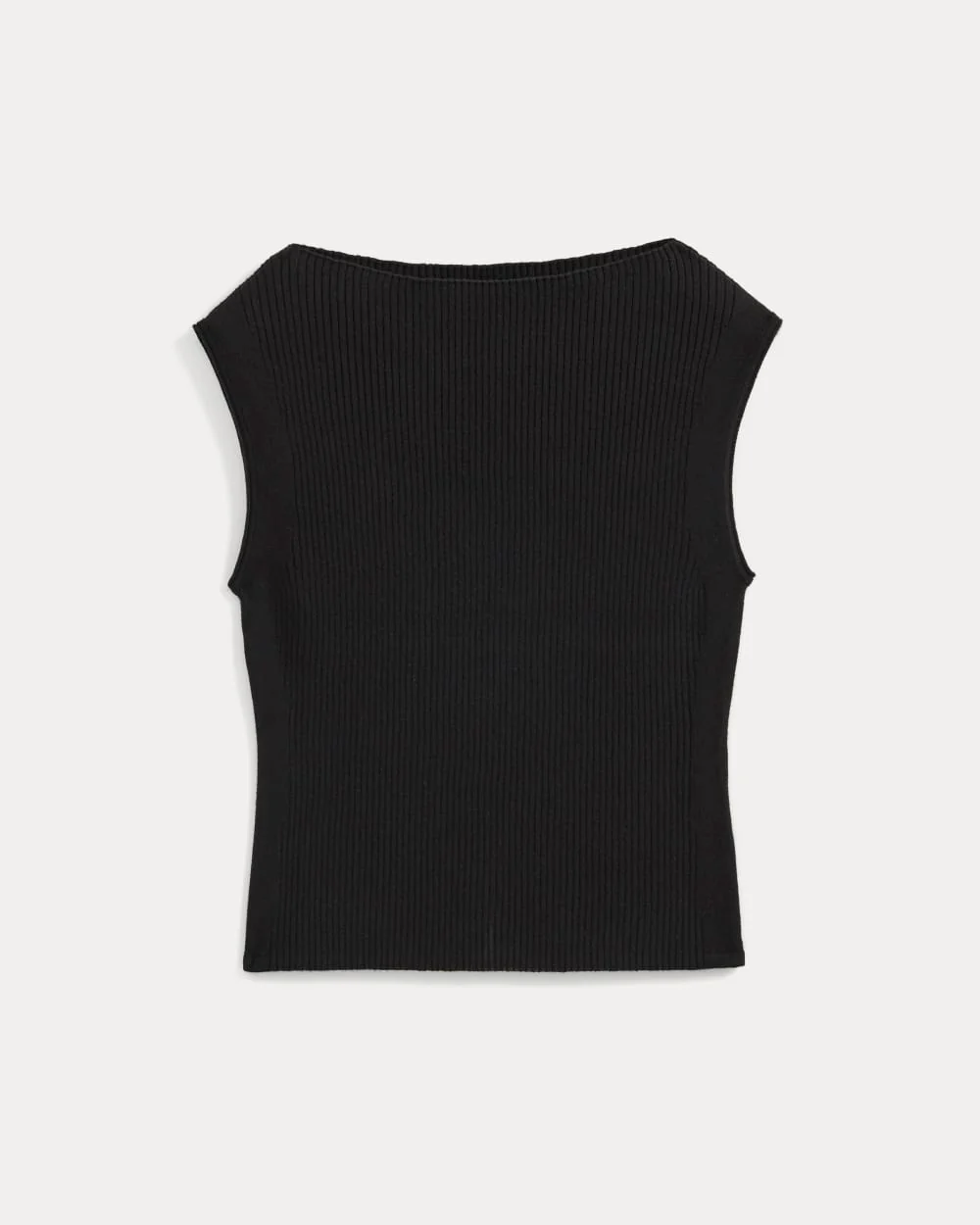 Boat-Neck Ribbed Knit | Black - Image 2