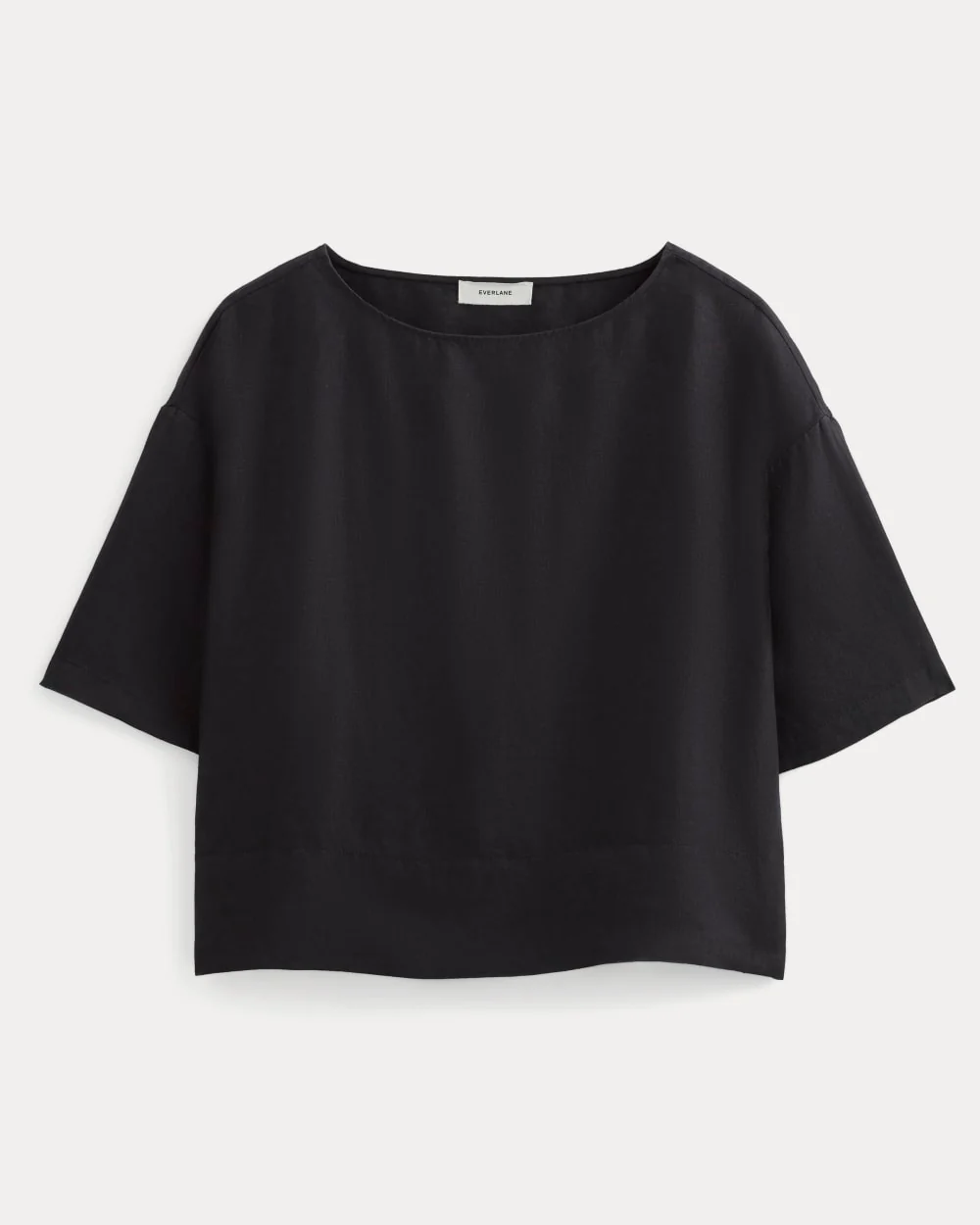 The Boatneck Top in Linen | Black - Image 2