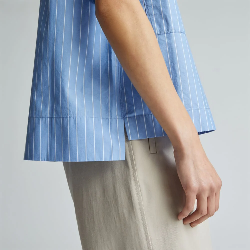 The Short-Sleeve Box Shirt |  Mariner Blue / White - Image 5