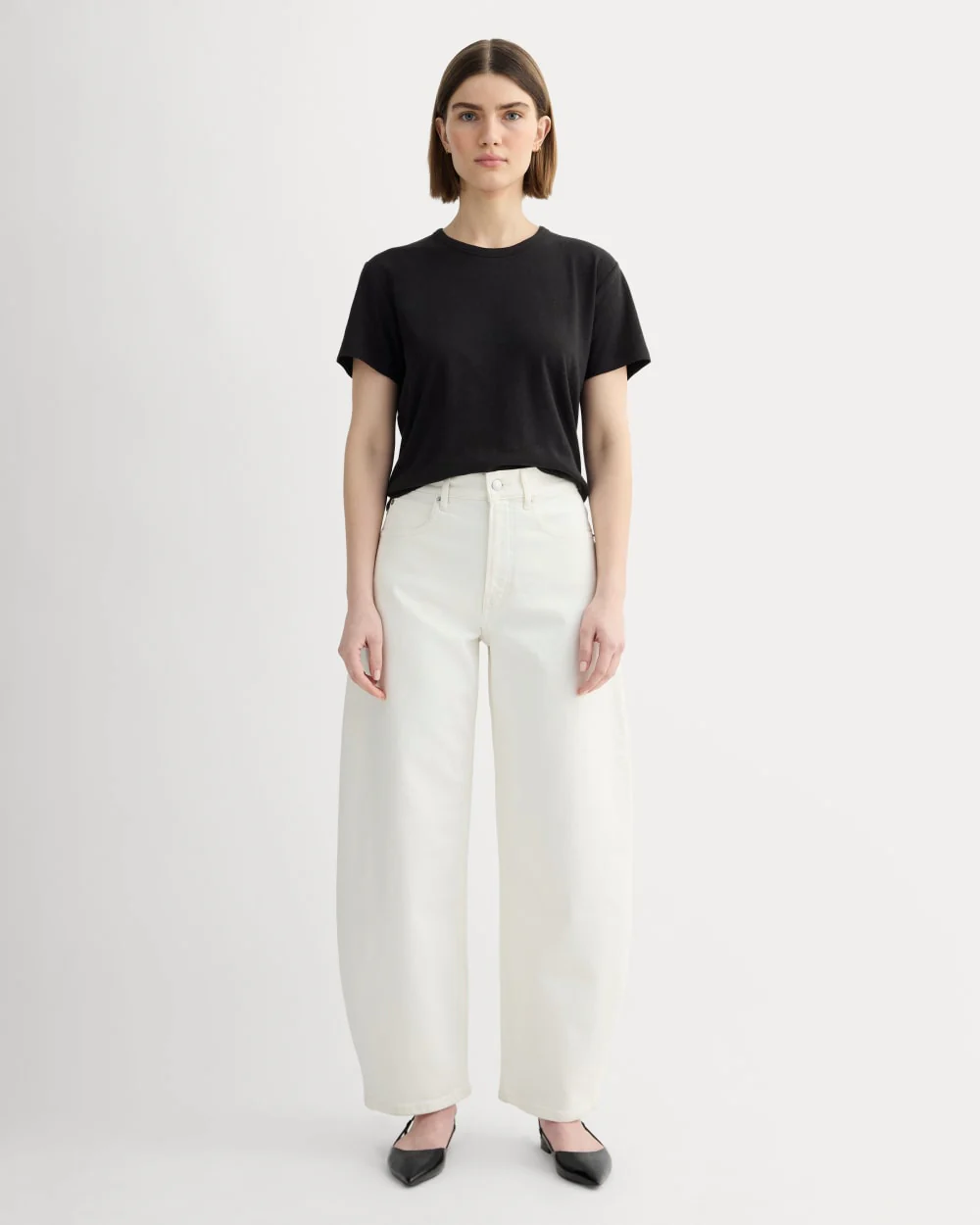 The Box-Cut Tee in Cotton Linen | Black - Image 3