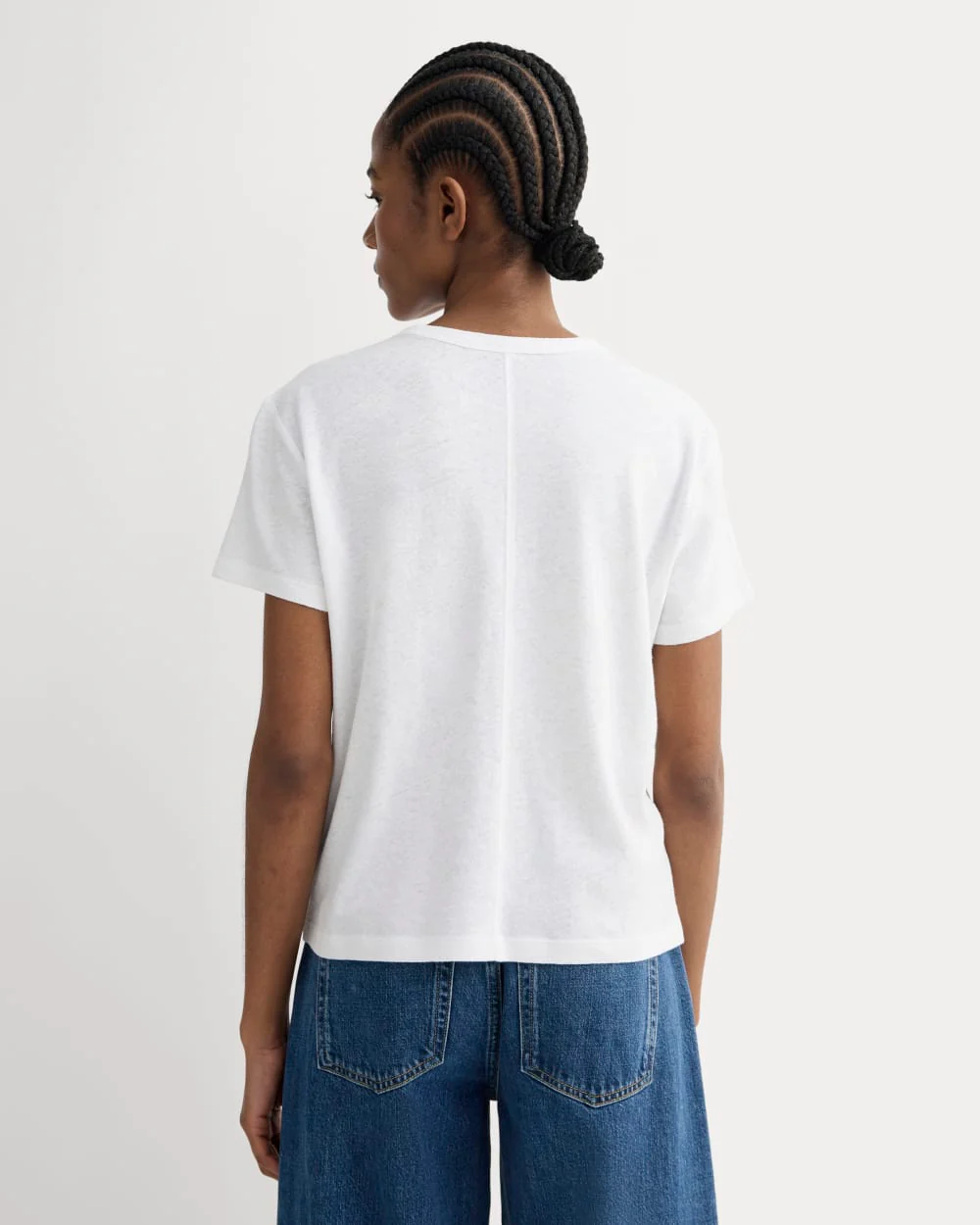 The Box-Cut Tee in Cotton Linen | White - Image 4