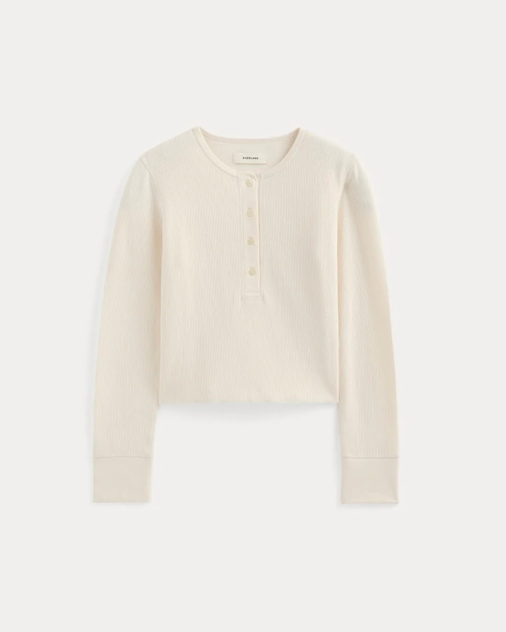 Boxy Henley in Cozy Waffle | Bone - Image 2
