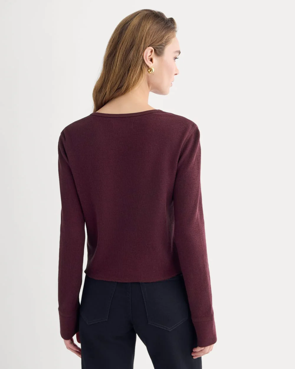Boxy Henley in Cozy Waffle | Heathered Port Royale - Image 5