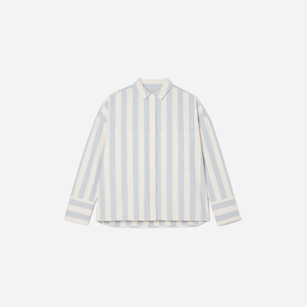 The Boxy Oxford | Blue / White
