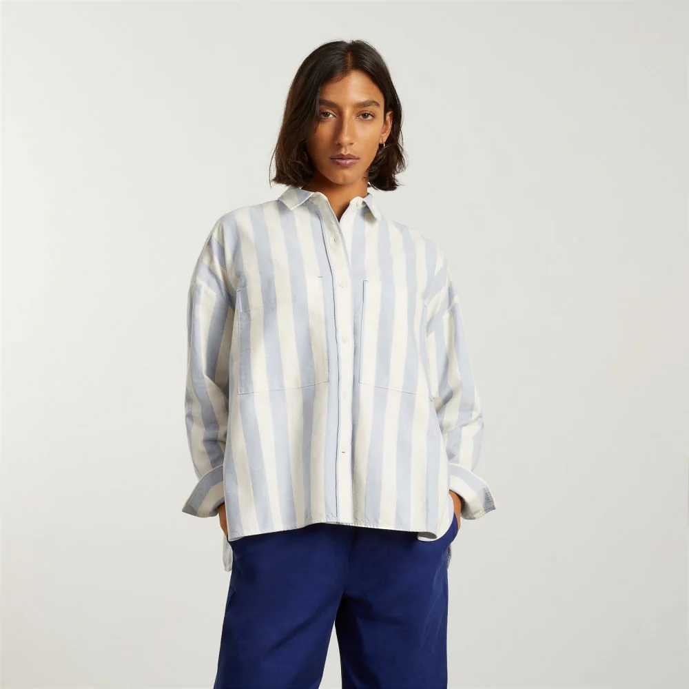 The Boxy Oxford | Blue / White - Image 5