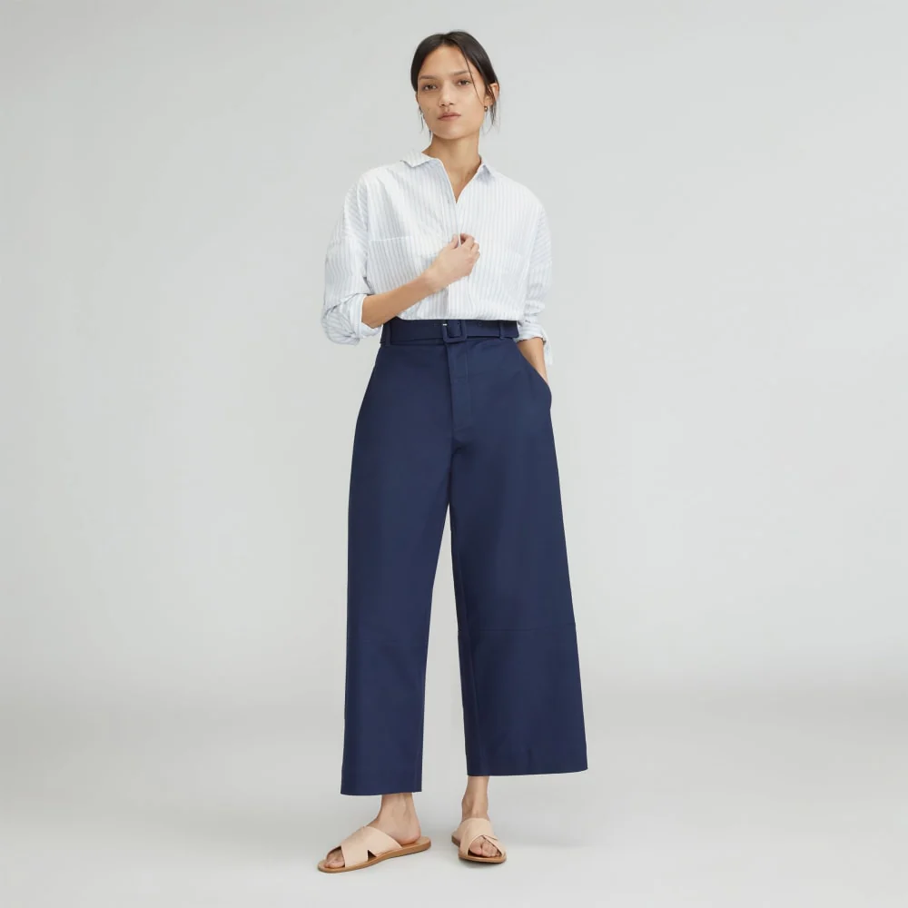 The Boxy Oxford | White / Periwinkle Mini Stripe - Image 6