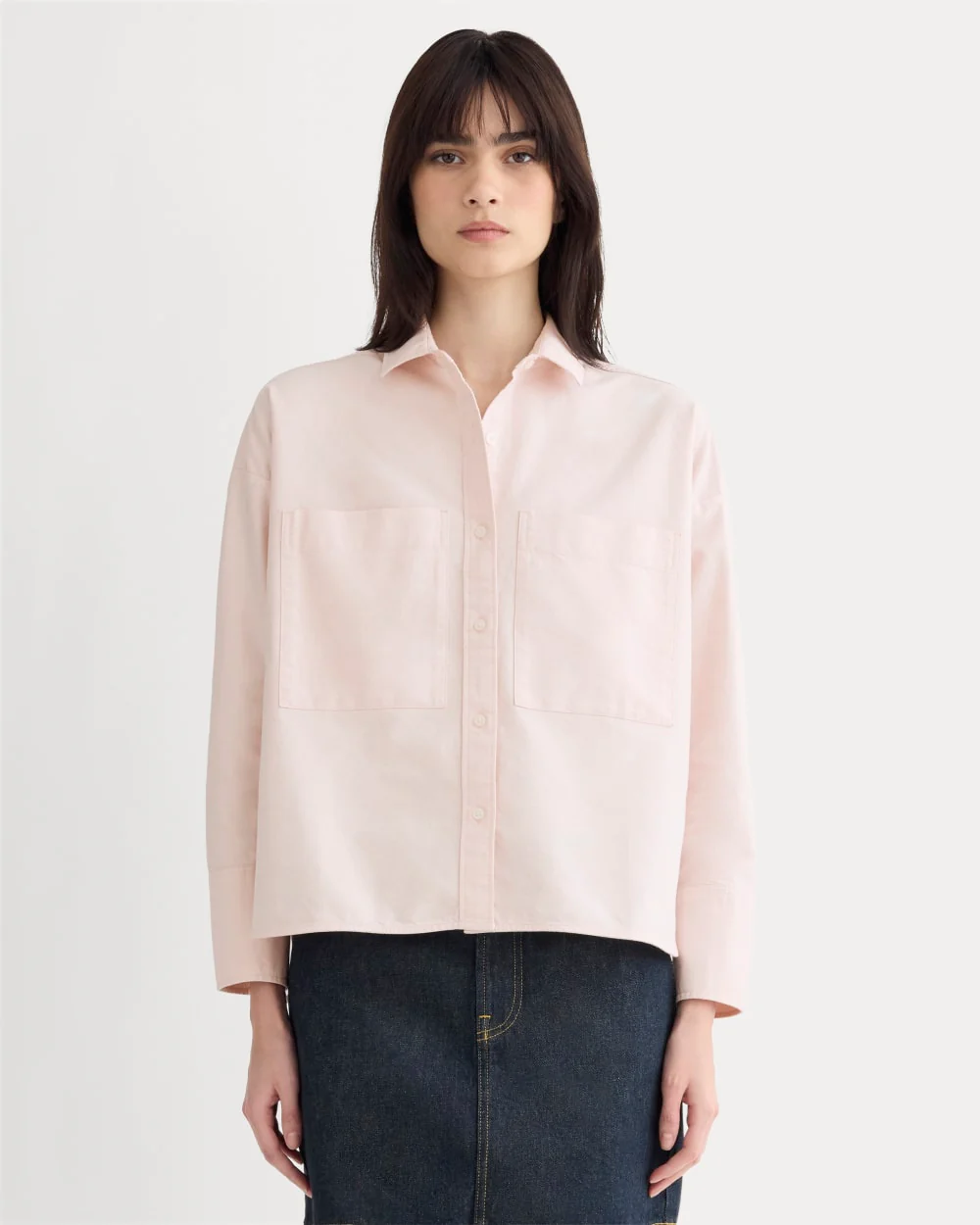 The Boxy Oxford | Rose Quartz Chambray