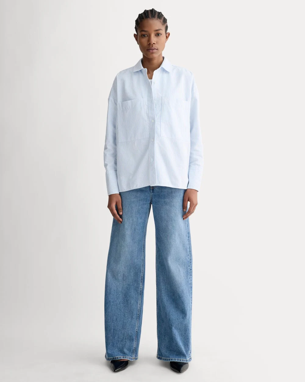 The Boxy Oxford | White / Blue - Image 3