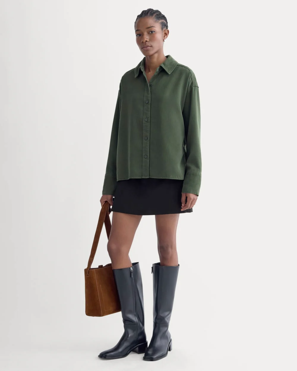 Boxy Shirt in Buttersoft | Dark Forest - Image 3