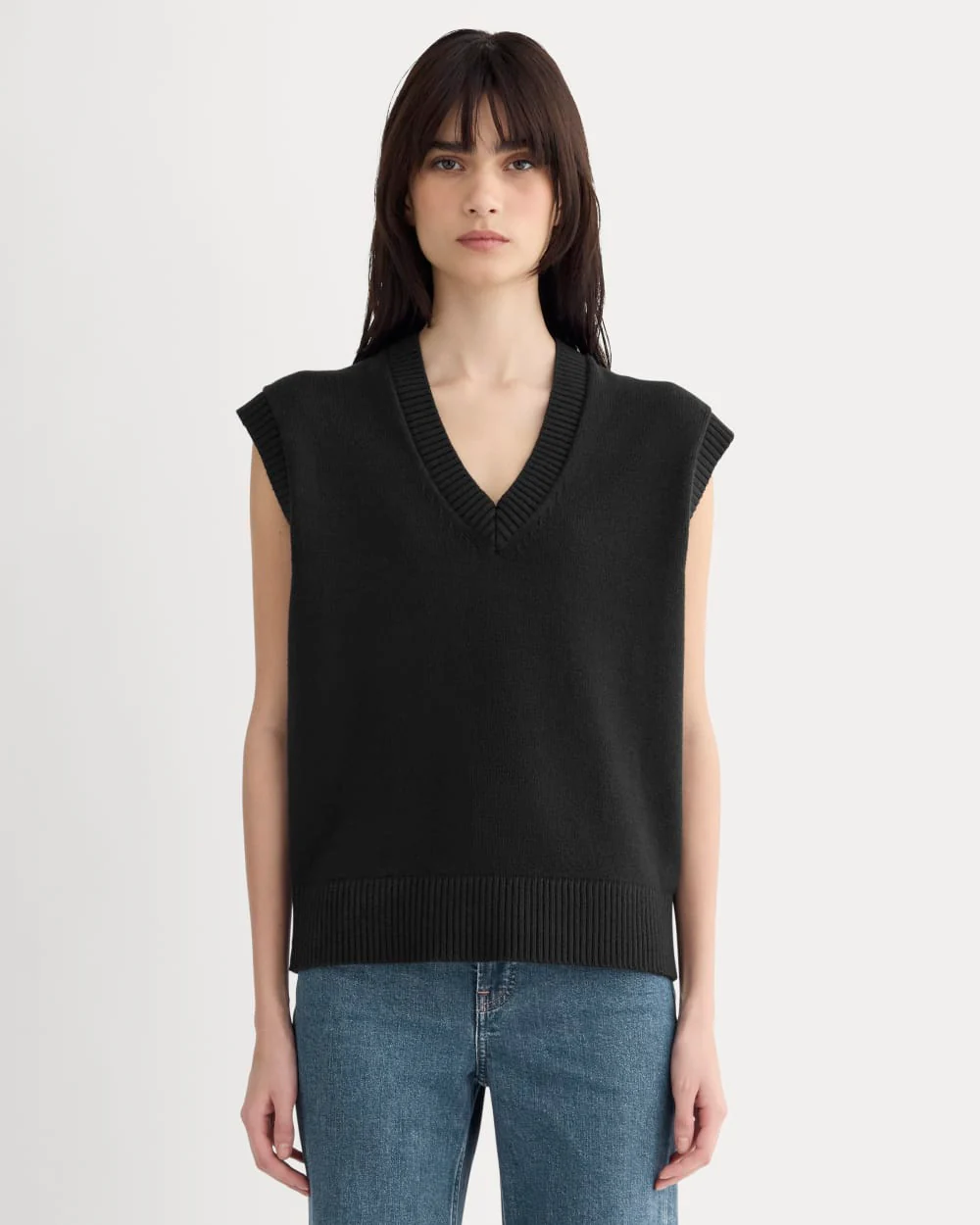The Boxy Vest in Everyday Cotton | Black