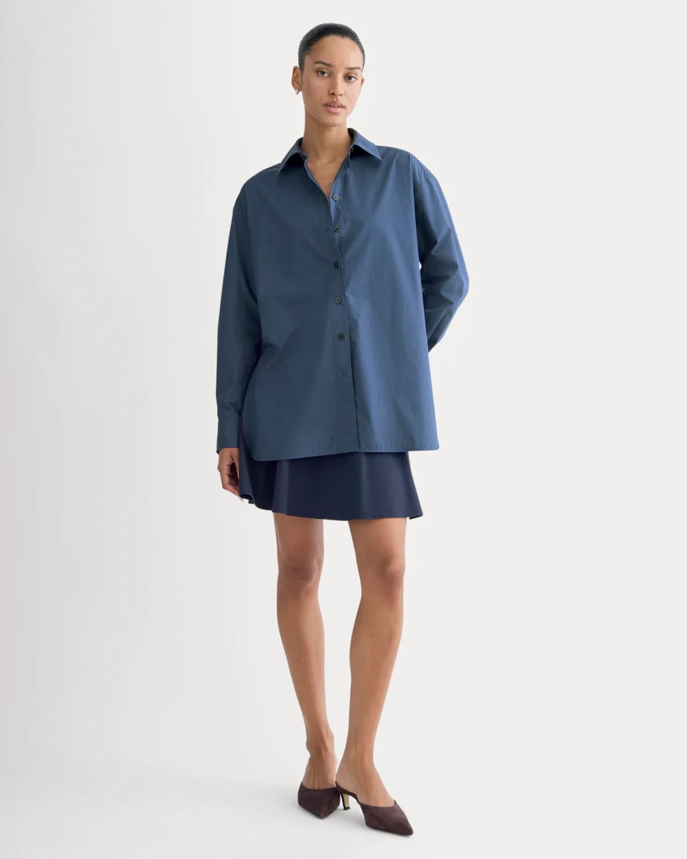 The Boyfriend Shirt in Ultrasoft Cotton | Deep Lazuli Blue - Image 3