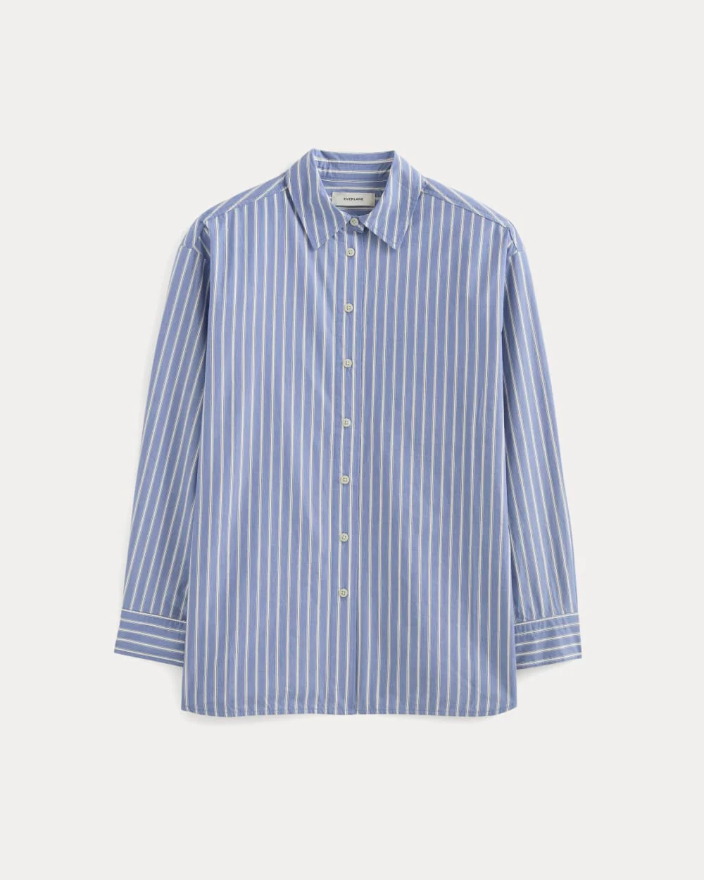 The Boyfriend Shirt in Ultrasoft Cotton | Dutch Blue / Bone - Image 2