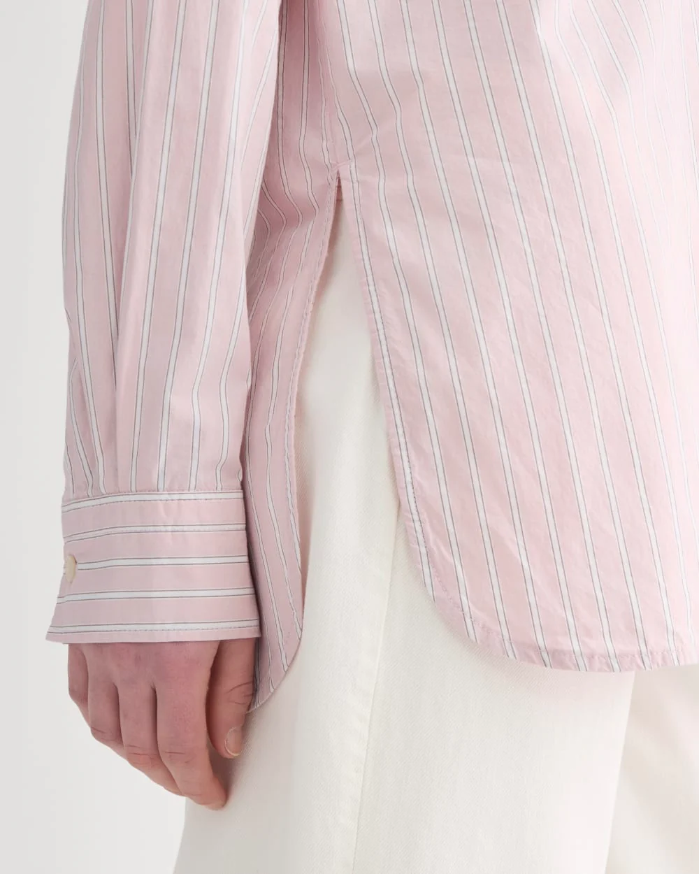 The Boyfriend Shirt in Ultrasoft Cotton | Pink / White - Image 4