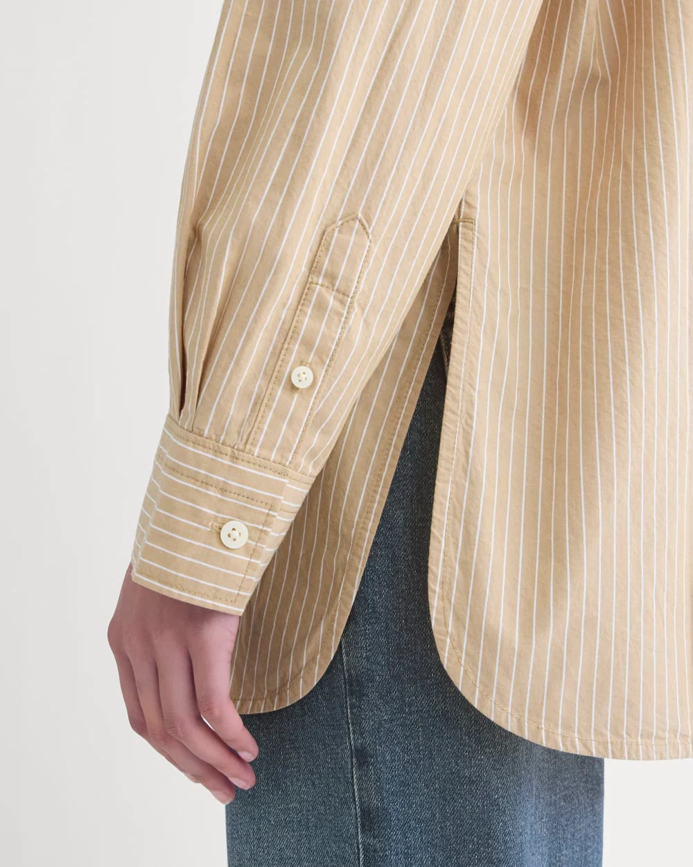 The Boyfriend Shirt in Ultrasoft Cotton | Tiger's Eye / Optic White - Image 4
