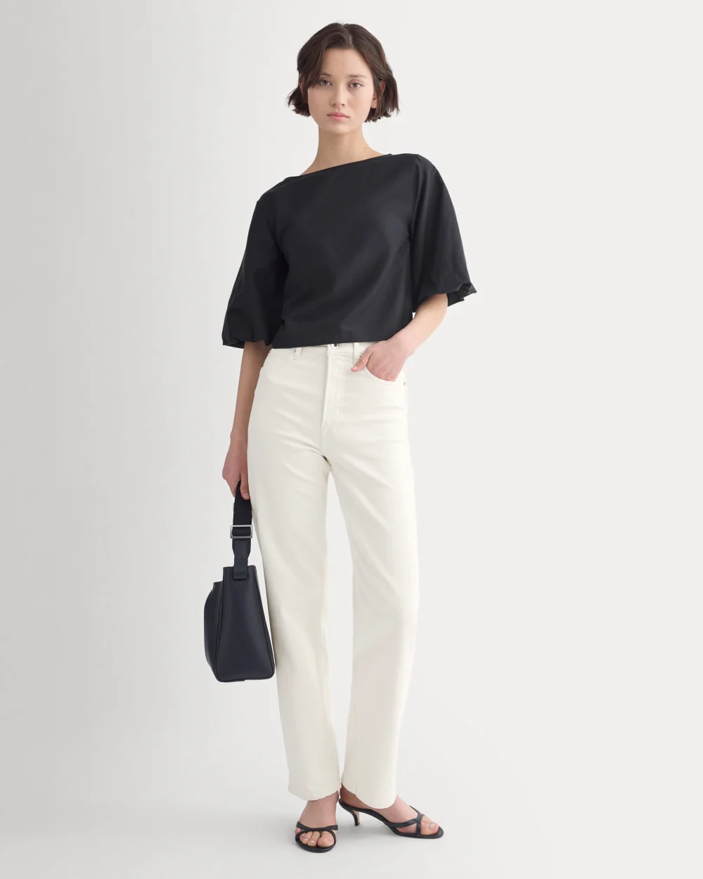 Bubble-Sleeve Top | Black - Image 3