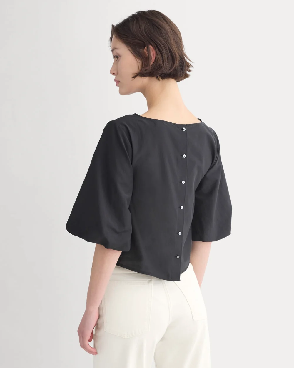 Bubble-Sleeve Top | Black - Image 4