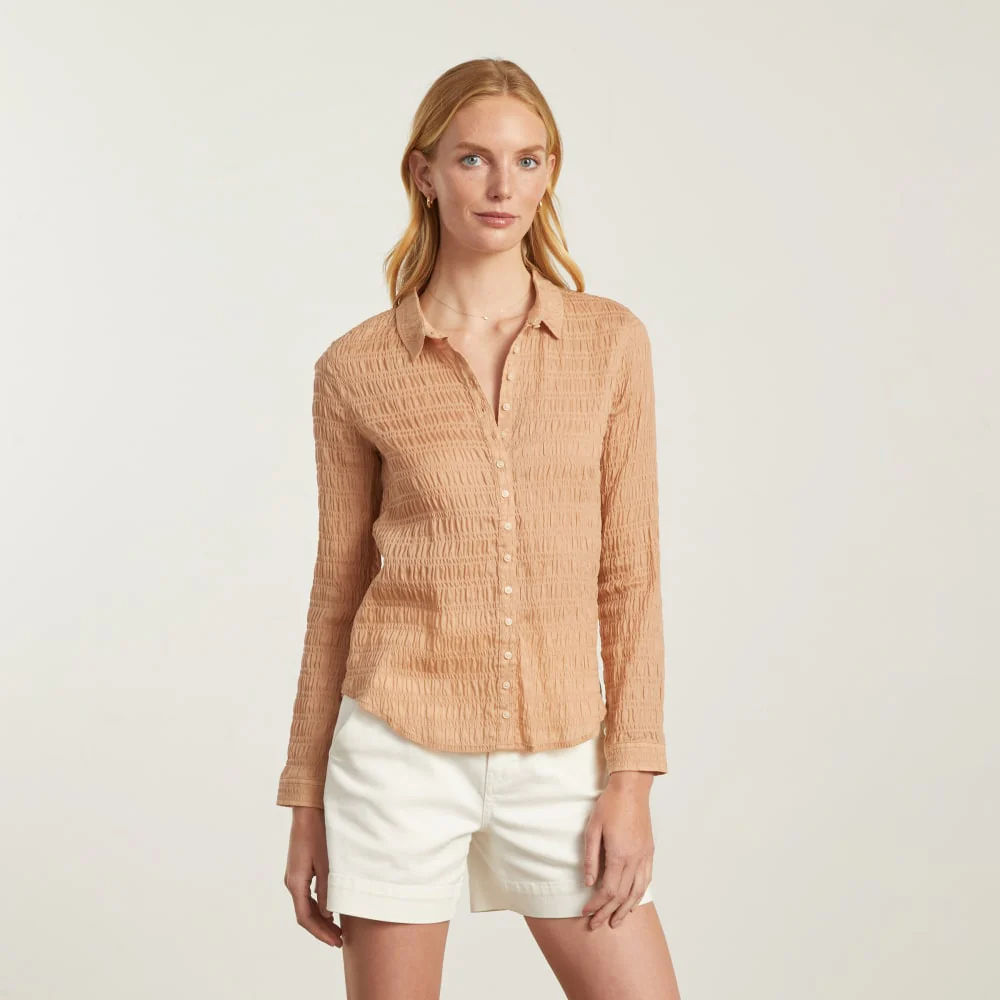 The Button Smock Top | Hazelnut - Image 3