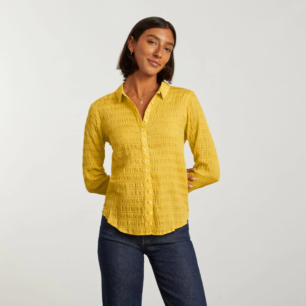 The Button Smock Top | Super Lemon - Image 2