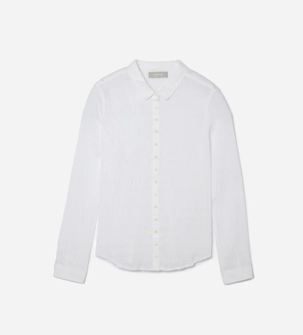 The Button Smock Top | White
