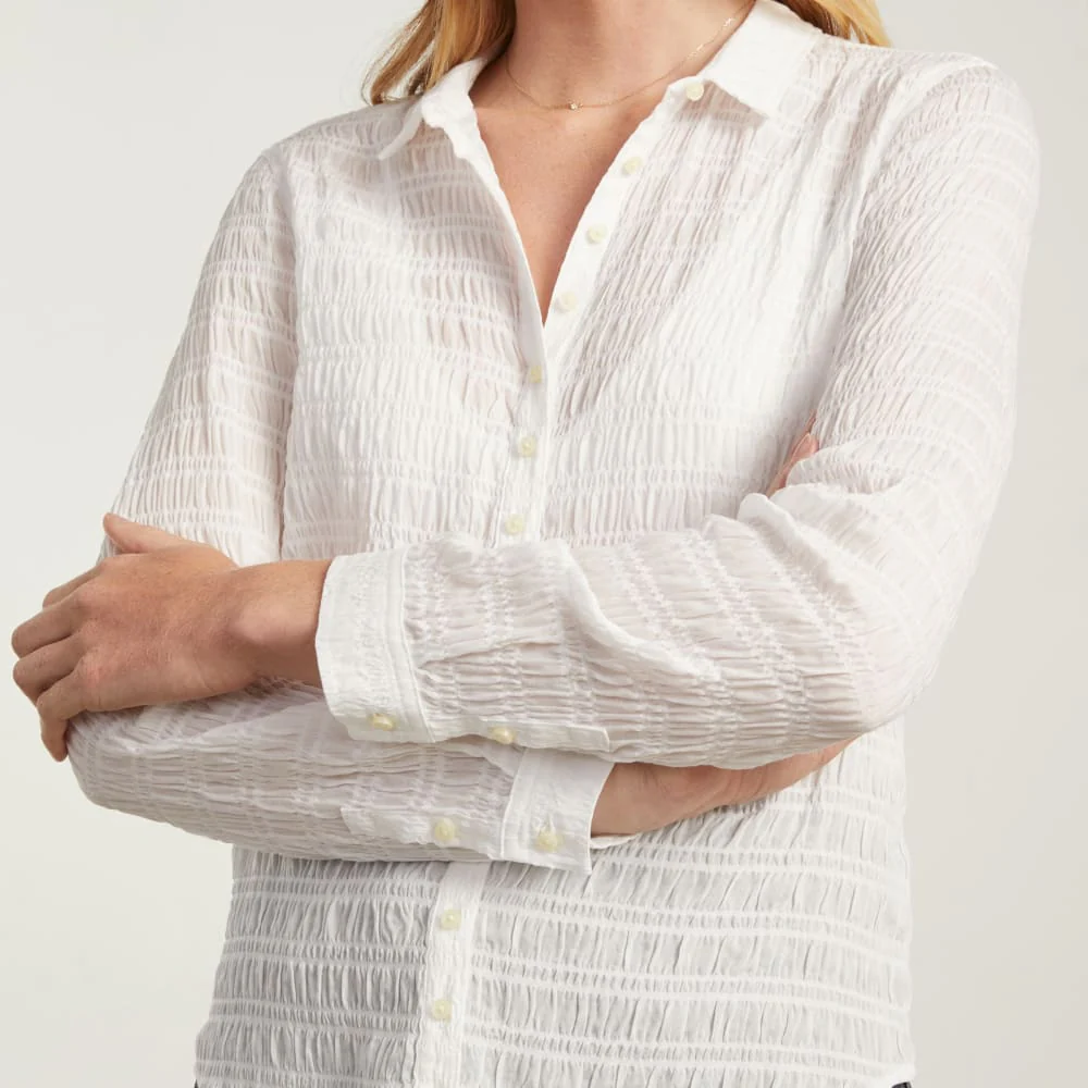 The Button Smock Top | White - Image 5