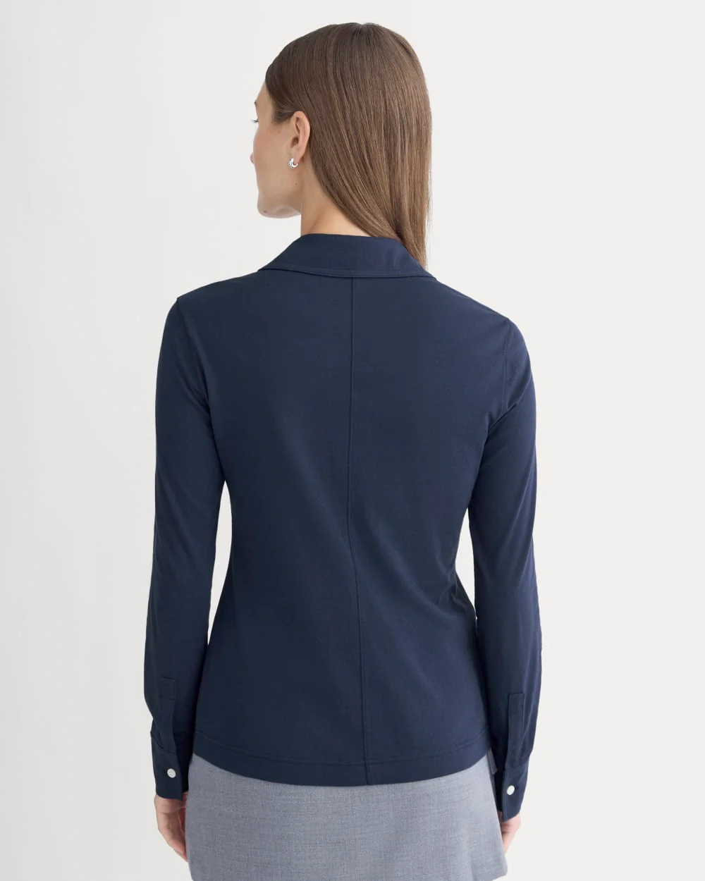Button-Up Shirt in Essential Cotton | Navy - Image 5