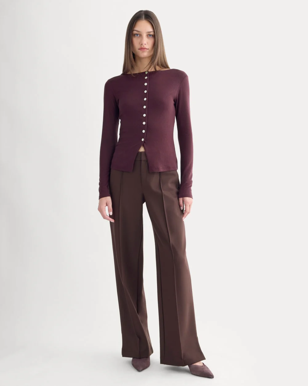 Button-Up Top in Butterluxe | Deep Plum - Image 3