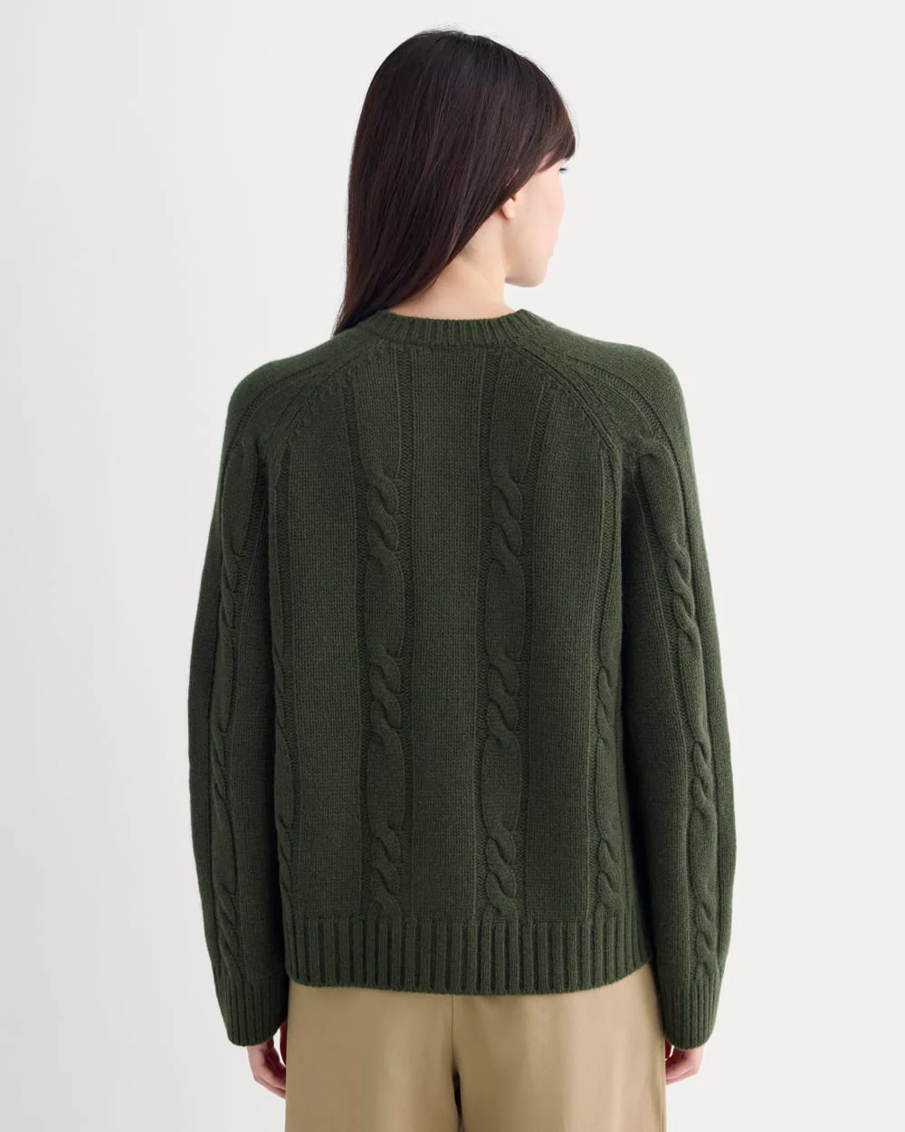 Cable Cardigan in Extrafine Luxe Merino | Dark Forest - Image 5