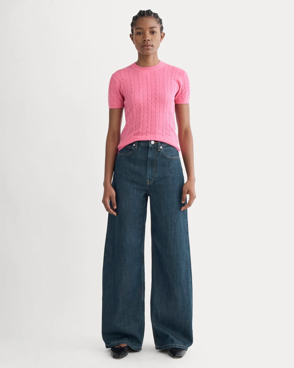 The Cable Crew in Cotton Cashmere | Deep Pink - Image 3