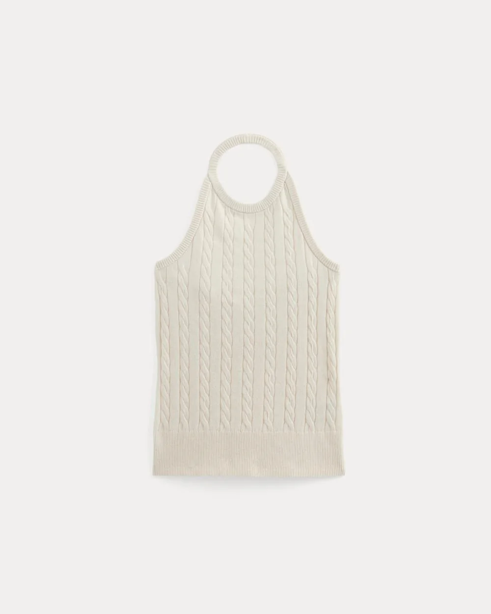 The Cable Halter in Cotton Cashmere | Birch - Image 2