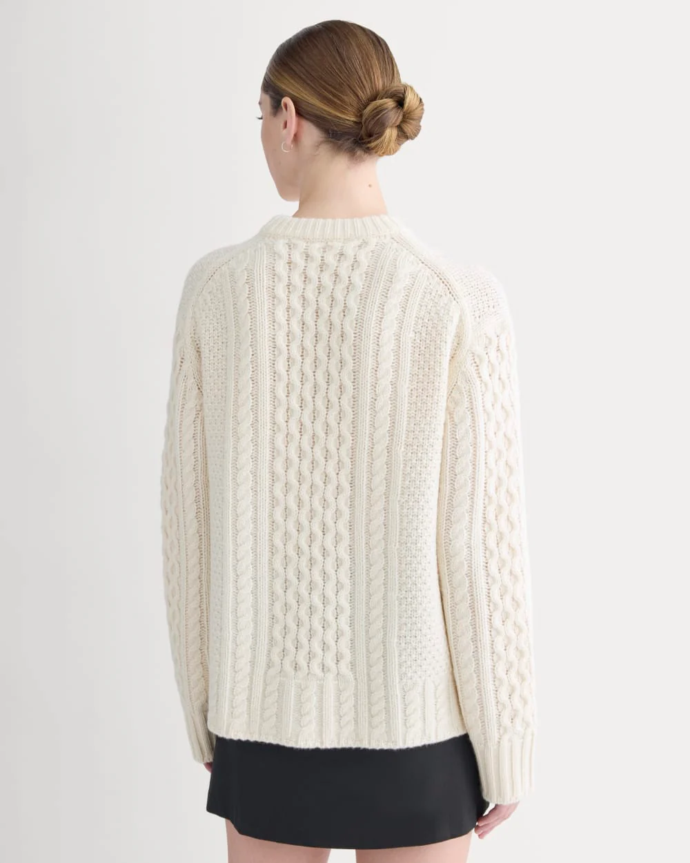 Cable Sweater in Luxe Merino | Bone - Image 5