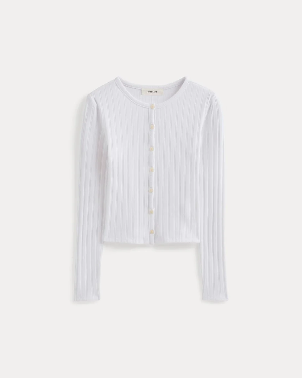 Cardigan in Pointelle | White - Image 2