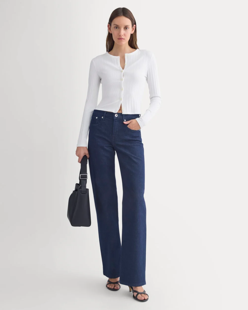 Cardigan in Pointelle | White - Image 3