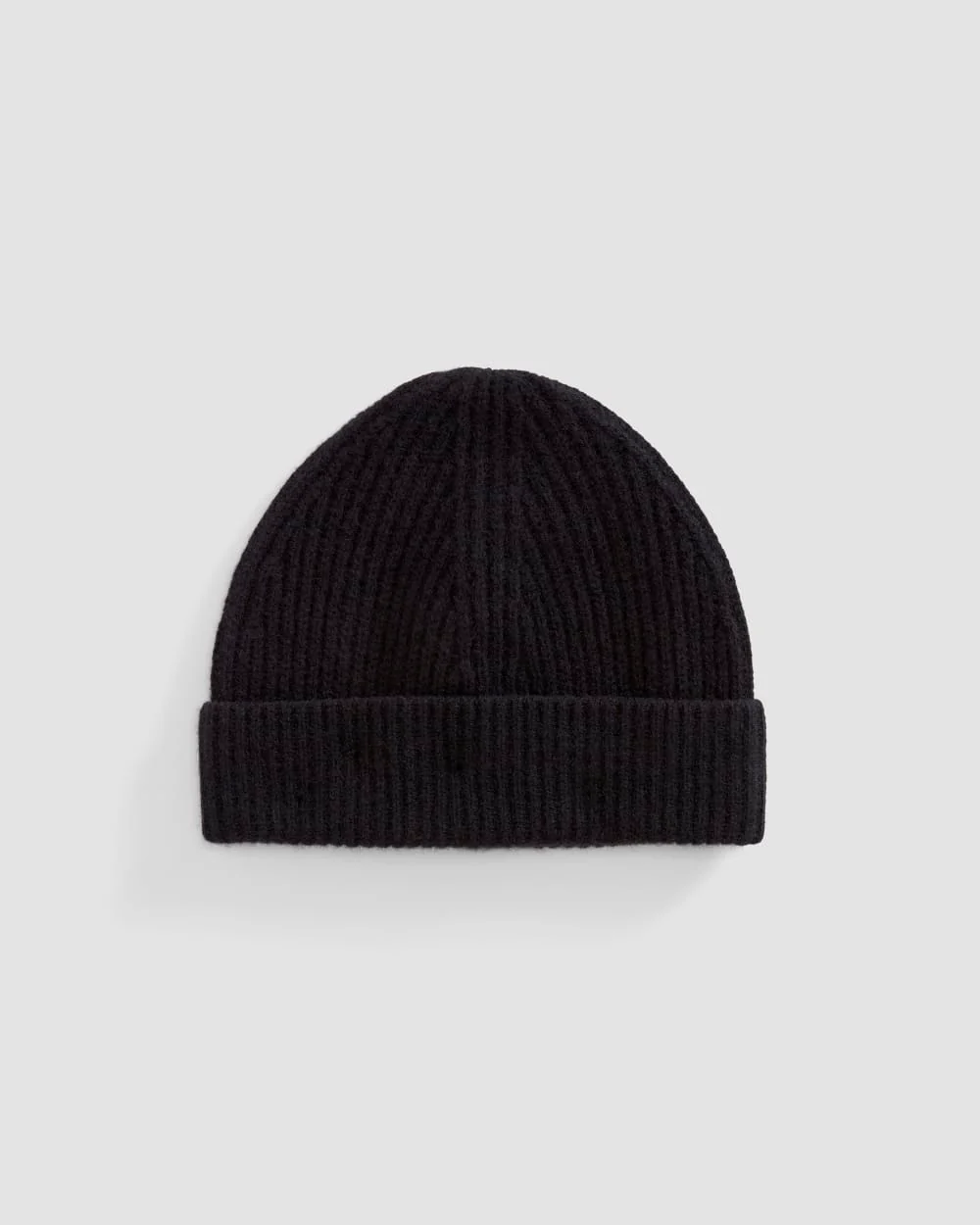 The Cashmere Fine Rib Beanie |  Black - Image 2