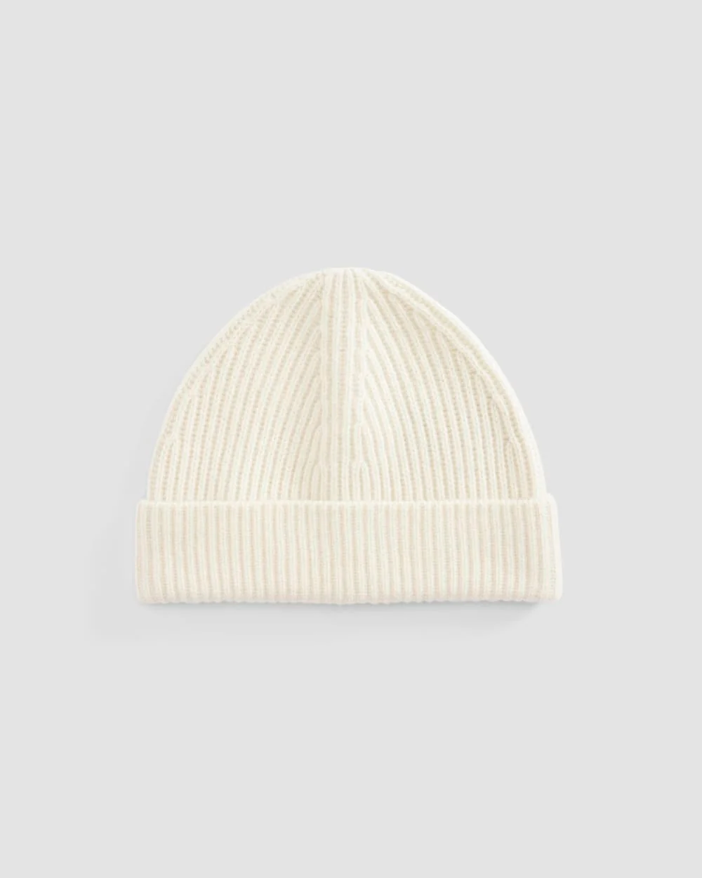 The Cashmere Fine Rib Beanie | Bone - Image 2