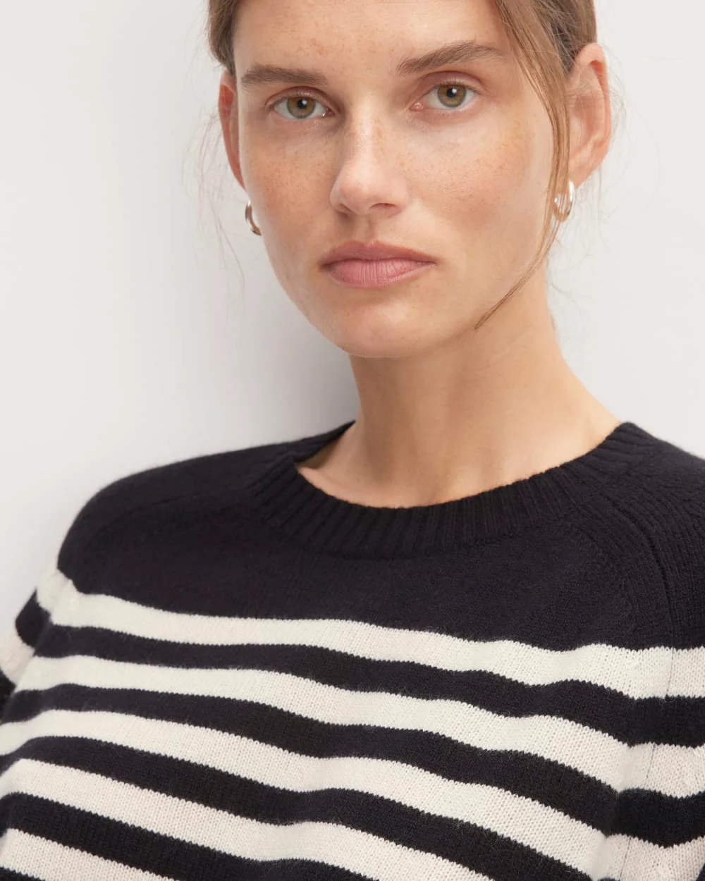 The Boxy Crew in Cashmere | Black / Bone - Image 4