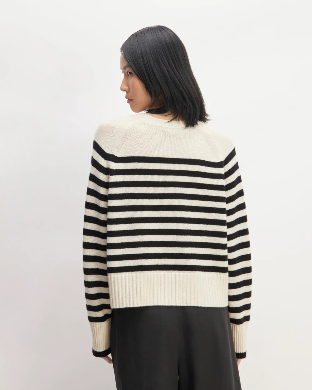 The Boxy Crew in Cashmere | Bone / Black - Image 6