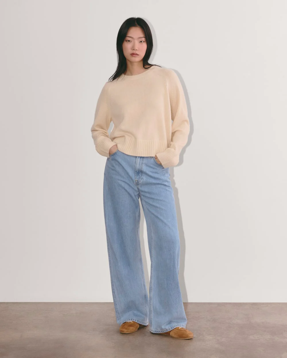 The Boxy Crew in Cashmere | Creme - Image 4