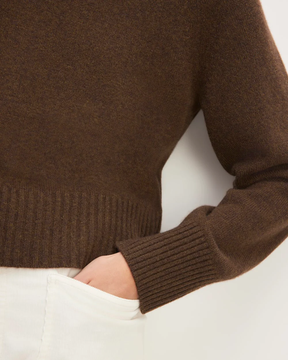 The Boxy Crew in Cashmere | Heather Cocoa - Image 5