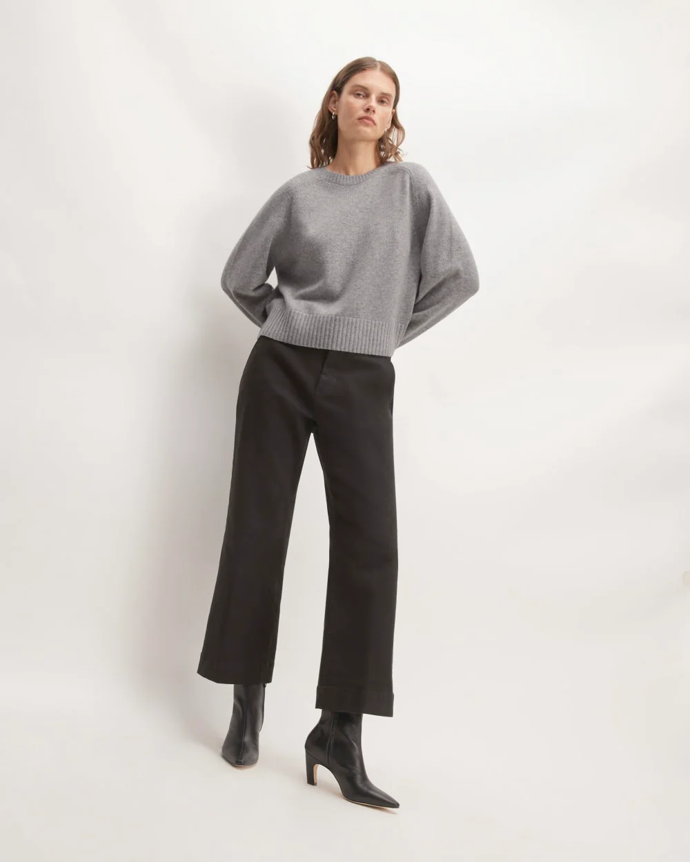 The Boxy Crew in Cashmere | Heathered Grey - Image 3