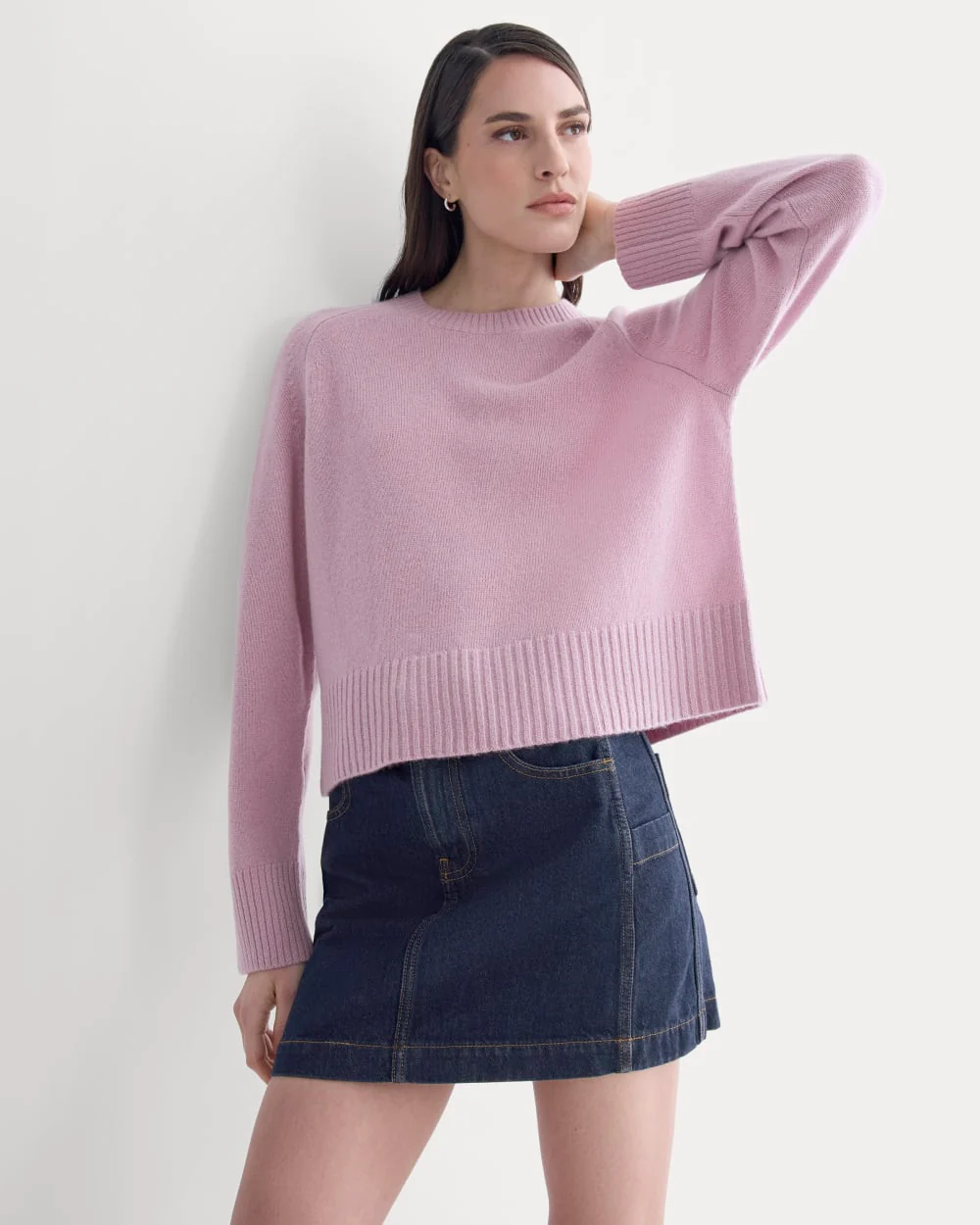 The Boxy Crew in Cashmere | Lilac Crush